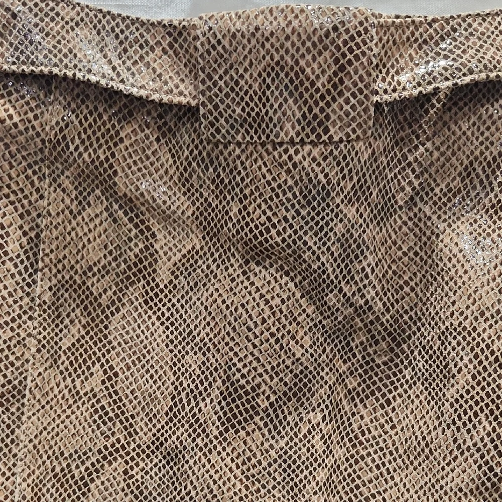 Zara Tan Patterned Mini Skirt Snake Print